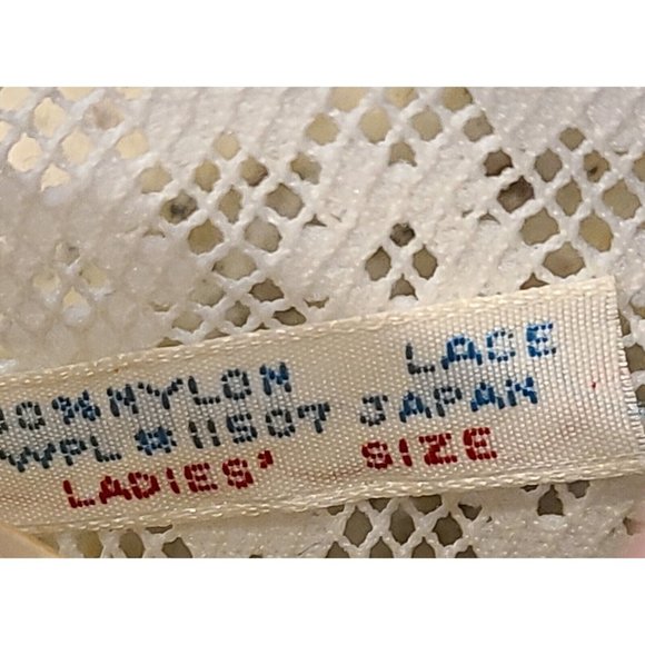 New! Vtg One Size White Lace Stretch Nylon Floral Formal Gloves 12" Long Japan - Picture 9 of 12